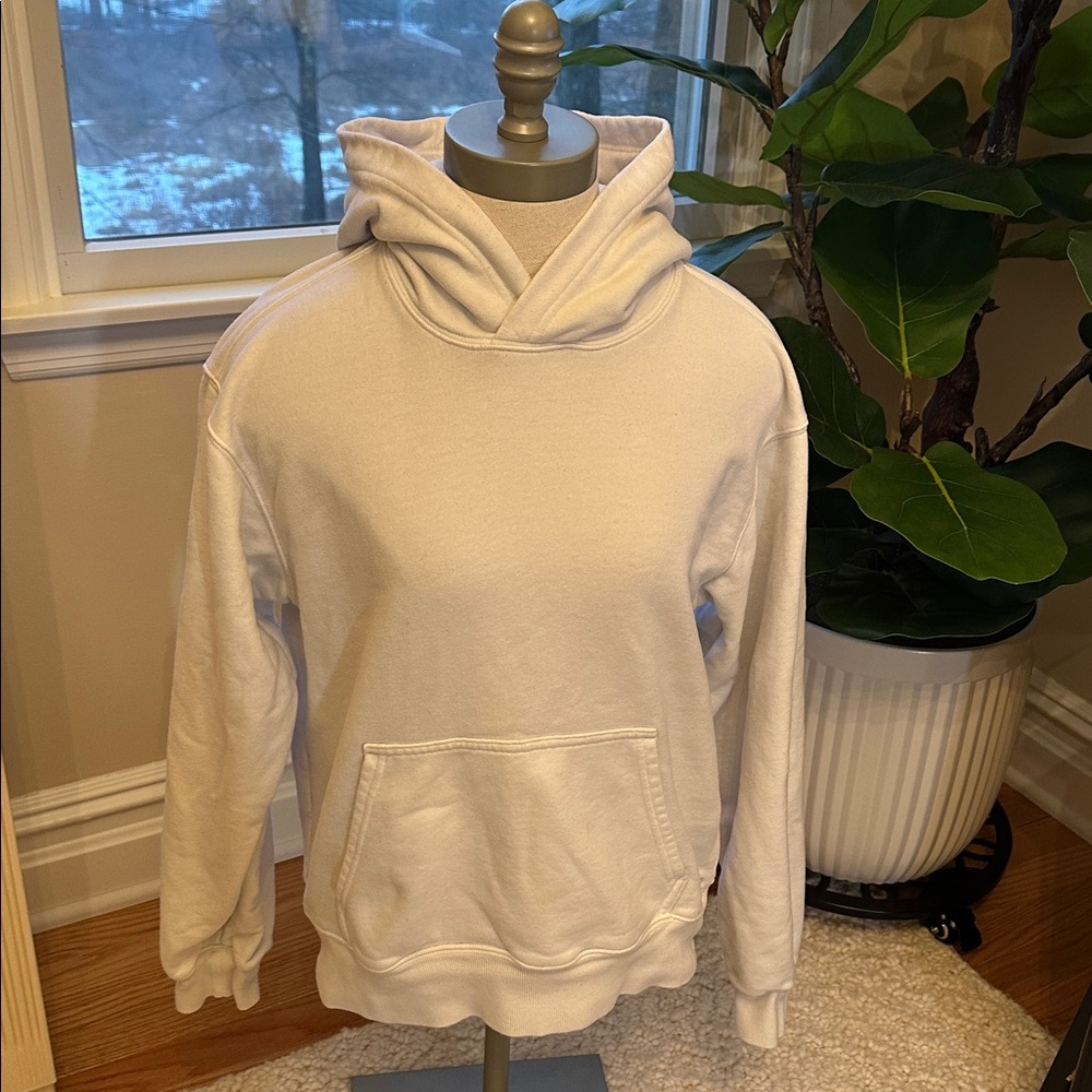 Cream Funnel Neck Hoodie